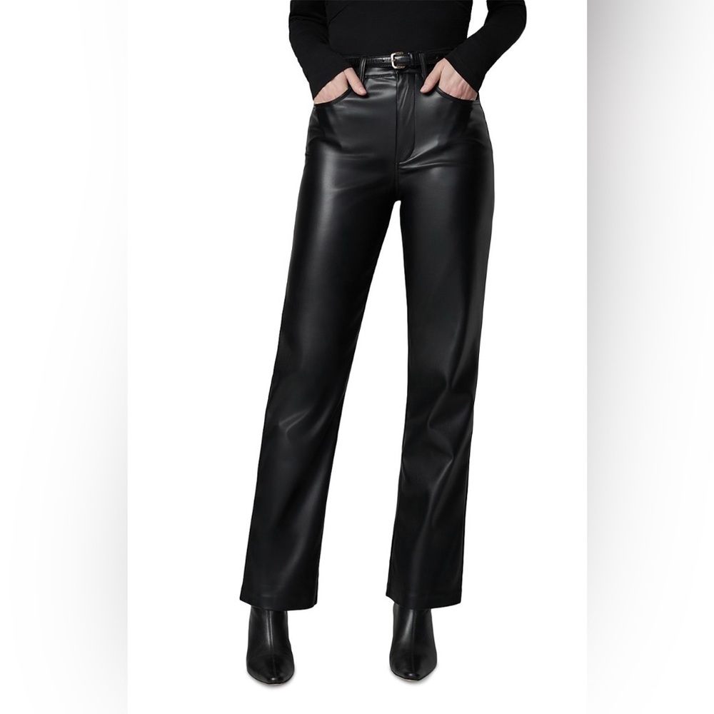 Joe's Jeans Black Faux Leather Wide Leg Pants